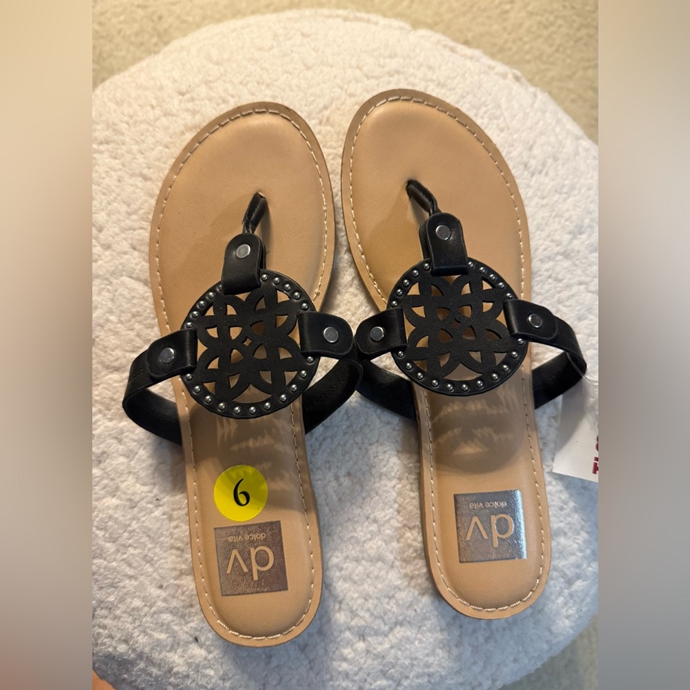 Dolce Vita Black and Tan Sandals